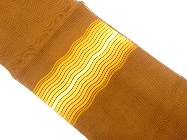 絽綴れよろけ横段模様織出し名古屋帯